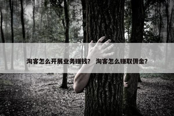 淘客怎么开展业务赚钱？ 淘客怎么赚取佣金？